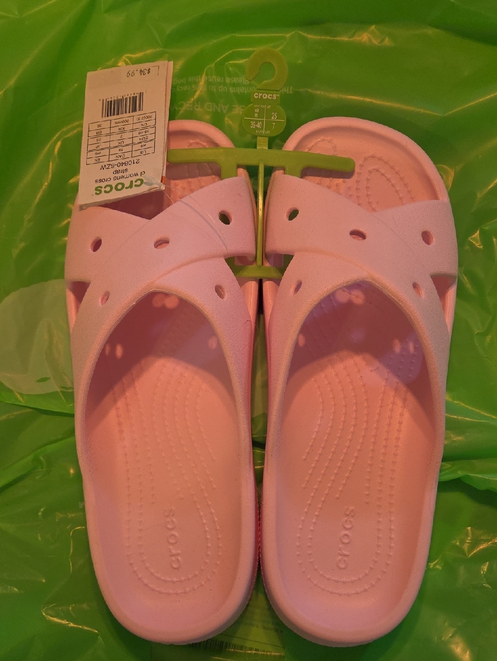 CROCS Pink Slip-On Slide Sandals